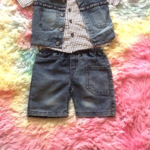 Ensemble 3Piéce Short Chemise+Gilet